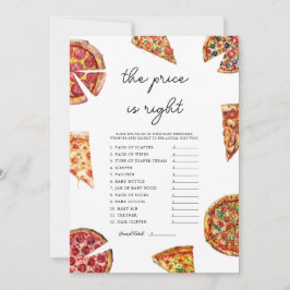 Pizza El Precio Es La Tarjeta De Juego Baby Shower