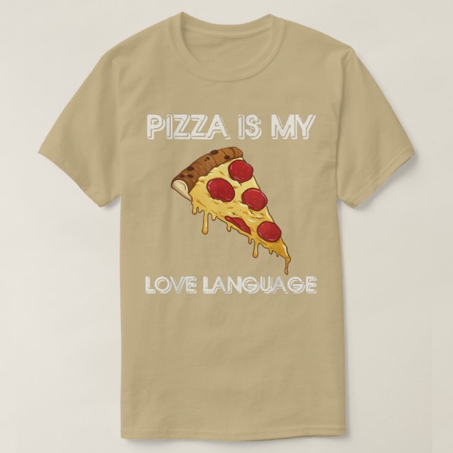 Pizza es mi camiseta de la lengua amorosa amante d (Diseño del anverso)