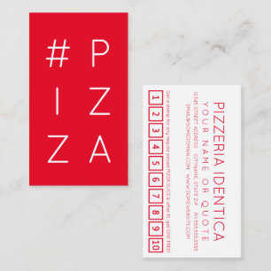 #PIZZA etiqueta tarjeta de puntuación de lealtad