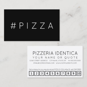 #PIZZA etiqueta tarjeta de puntuación de lealtad