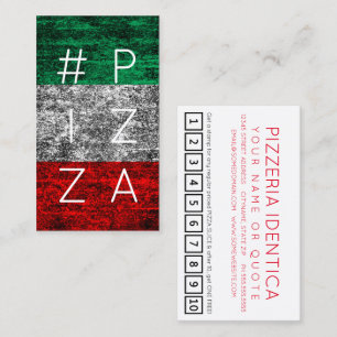 #PIZZA etiqueta tarjeta de puntuación de lealtad