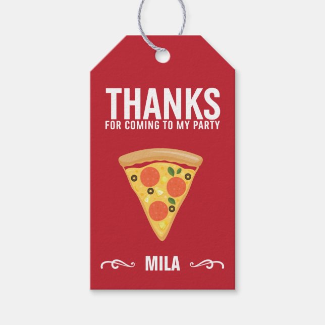 Pizza Fiesta rebanada de etiqueta de favor de pian (Anverso)
