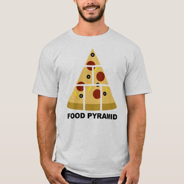 Pizza Food Pyramid Camiseta divertida (Anverso)