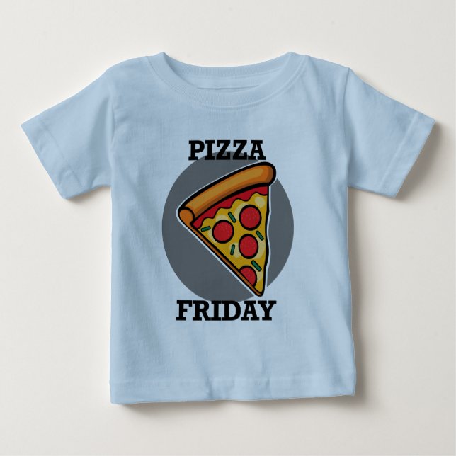Pizza Friday Design - Camiseta Baby Fine Jersey (Anverso)