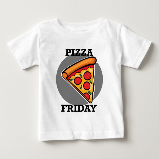 Pizza Friday Design - Camiseta Baby Fine Jersey (Anverso)