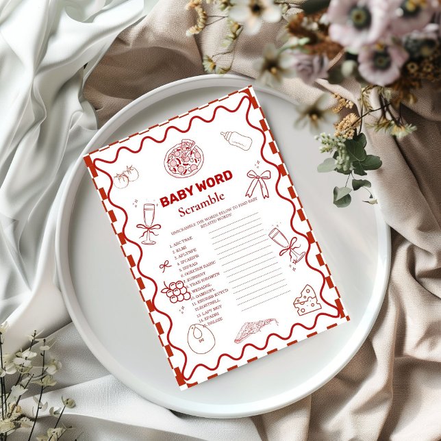 Pizza Palabra especial raspar bebé ducha tarjeta d (Subido por el creador)