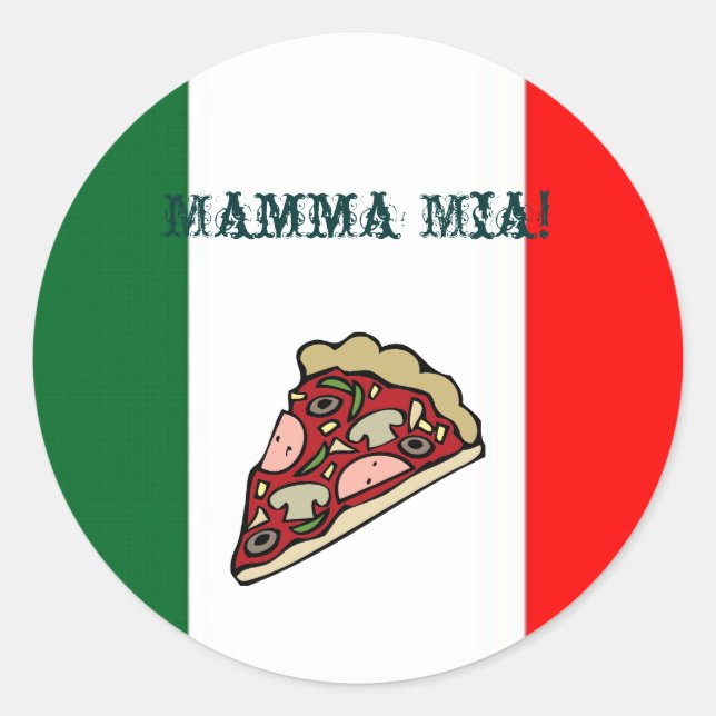 Pizza Pegatina de Bandera de Italia (Anverso)
