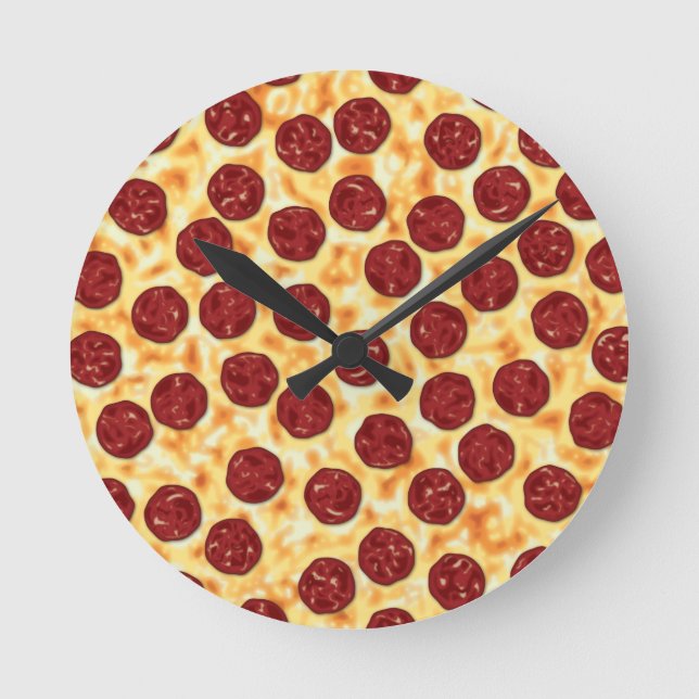 Pizza Peperoni para el reloj de pared de los amant (Anverso)