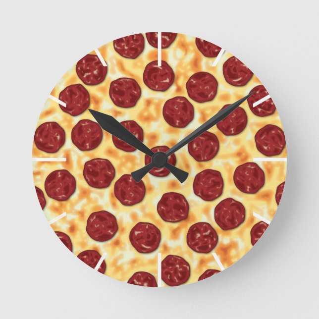 Pizza Peperoni para el reloj de pared de los amant (Anverso)