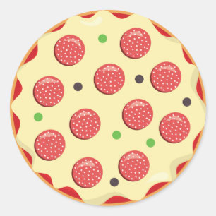 Pizza Pepperoni pegatina fiesta diversión