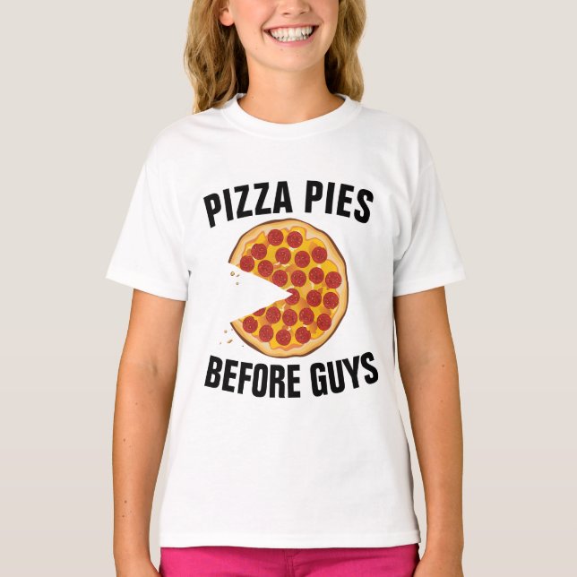 PIZZA PIES ANTES DE CAMISETAS DE CHICAS DIVERTIDOS (Anverso)