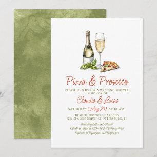 Pizza Prosecco Parejas Invitación a la ducha matri