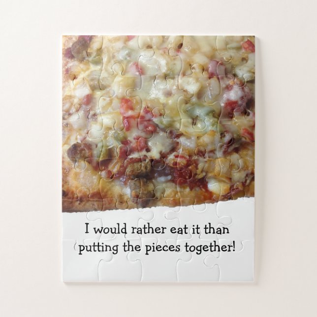 Pizza Puzzle with Funny Quote (Vertical)