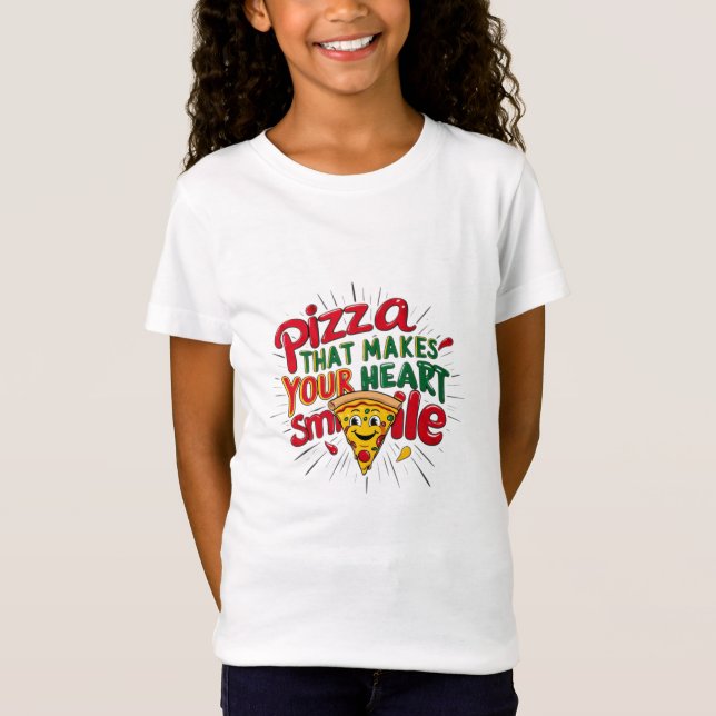 Pizza Que Hace Tu Corazón Sonriendo Camiseta | Div (Anverso)