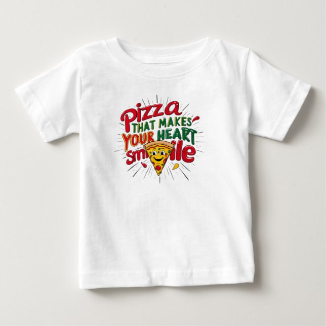 Pizza Que Hace Tu Corazón Sonriendo Camiseta | Div (Anverso)