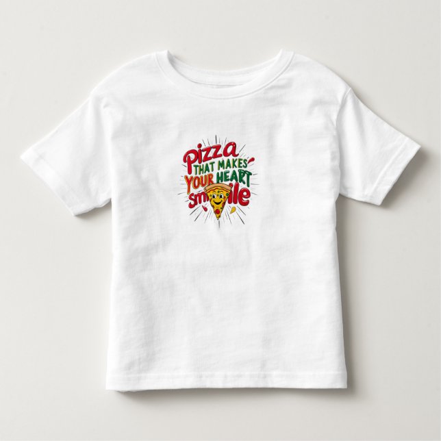 Pizza Que Hace Tu Corazón Sonriendo Camiseta | Div (Anverso)
