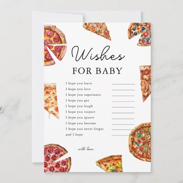 Pizza Quiere Una Tarjeta De Juego Baby Shower (Anverso)
