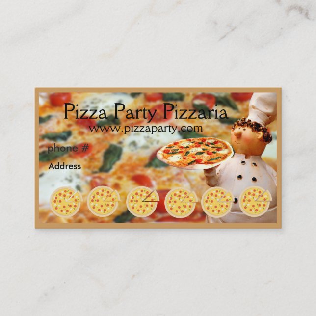Pizza Restaurant Loyalty Punch Tarjetas de visita (Anverso)