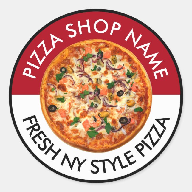 Pizza Restaurante italiano Pegatinas Labels (Anverso)