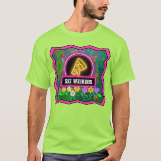 Pizza Ski Weirdos Camiseta Frontal Rosa