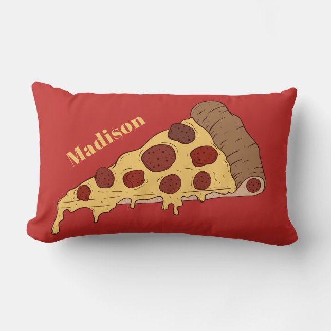 Pizza Slice nombre personalizado y almohadas de la (Anverso)