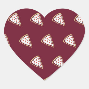 Pizza Slices Pegatinas del corazón (Tomate Rojo)