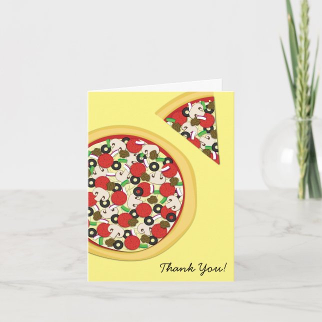 Pizza Supreme Combo Cute Thank You Stationary Card (Anverso)