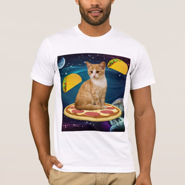 PIZZA & TACO CAT EN camisetas ESPACIALES (Anverso)