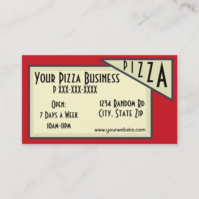 Pizza Tarjetas de personalizado verde blanco rojo  (Anverso)