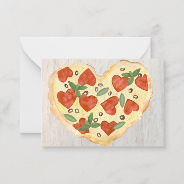 Pizza tarjetas de San Valentín para niños del saló (Anverso)