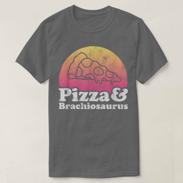 Pizza y Brachiosaurus o Camiseta de Dinosaurio (Diseño del anverso)