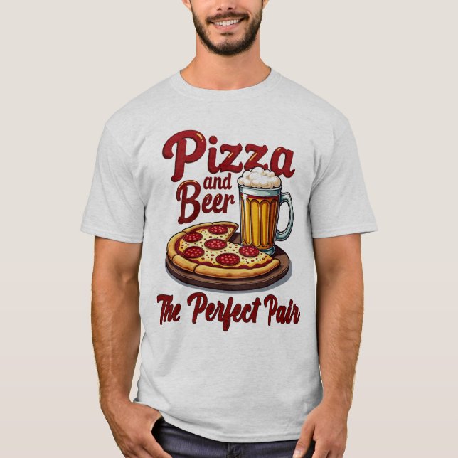 Pizza y camiseta de cerveza: el perfecto par de té (Anverso)