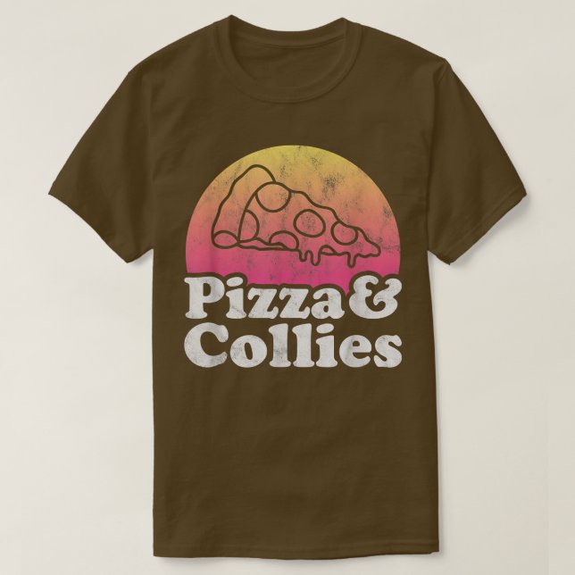Pizza y collies o camiseta de Collie (Diseño del anverso)