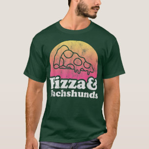 Pizza y Dachshunds o camiseta de Dachshund