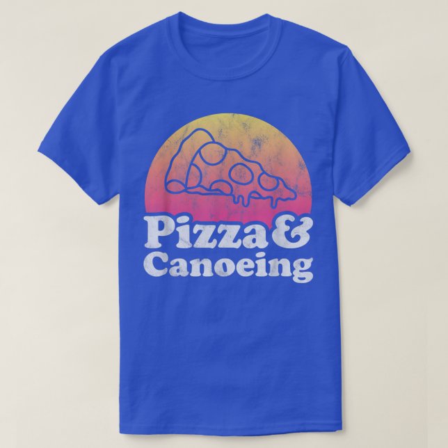 Pizza y piragüismo o camiseta canoa (Diseño del anverso)