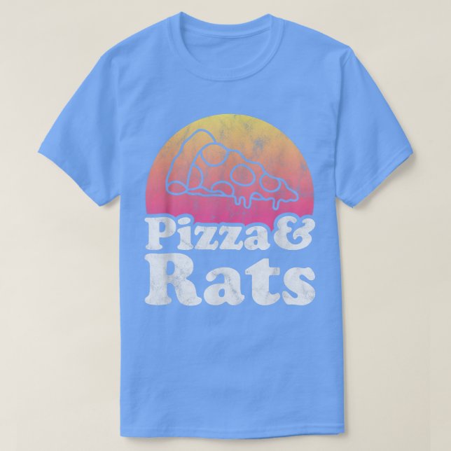 Pizza y ratas o camiseta con rata (Diseño del anverso)