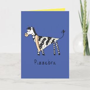 Pizzebra Pizza Zebra Cute Tarjeta de Saludo de Com