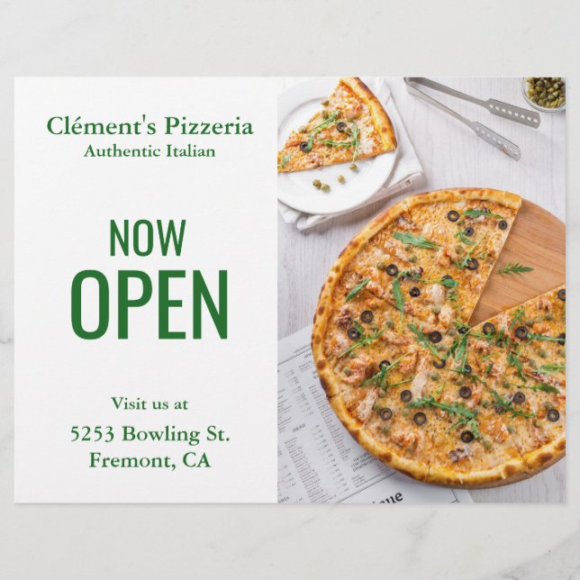 Pizzeria Grand Opening Flyer (Anverso)