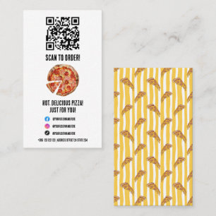 Pizzeria Pizza Pattern QR Código tarjeta de visita
