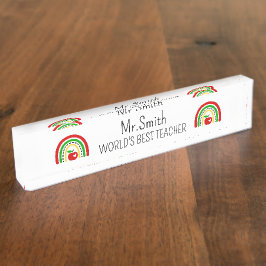 Placa con nombre de Mejor Profesor Personalizado d