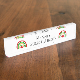 Placa con nombre de Mejor Profesor Personalizado d