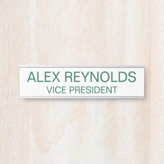 Placa con nombre grabado personalizado con esquina