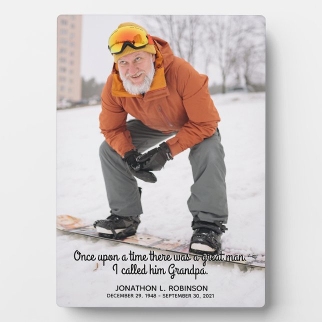 Placa conmemorativa de duelo para abuelo (Frente)