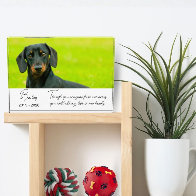 Placa conmemorativa de mascota con foto Regalo de  (Photo Pet Memorial Plaque Dog Loss Keepsake )