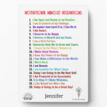 Placa de afirmaciones personalizadas