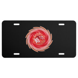 Placa de aluminio negra giratoria del lobo salvaje