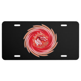 Placa de aluminio negra giratoria Lobo Salvaje