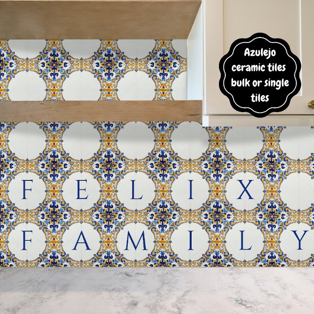 Placa de azulejo colorida personalizada (Azulejo Mediterranean Colorful Backsplash Ceramic Tile or Custom House Name Plate Plaque Sign.)
