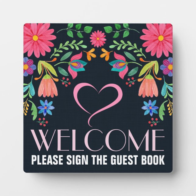 Placa de bienvenida floral (Frente)