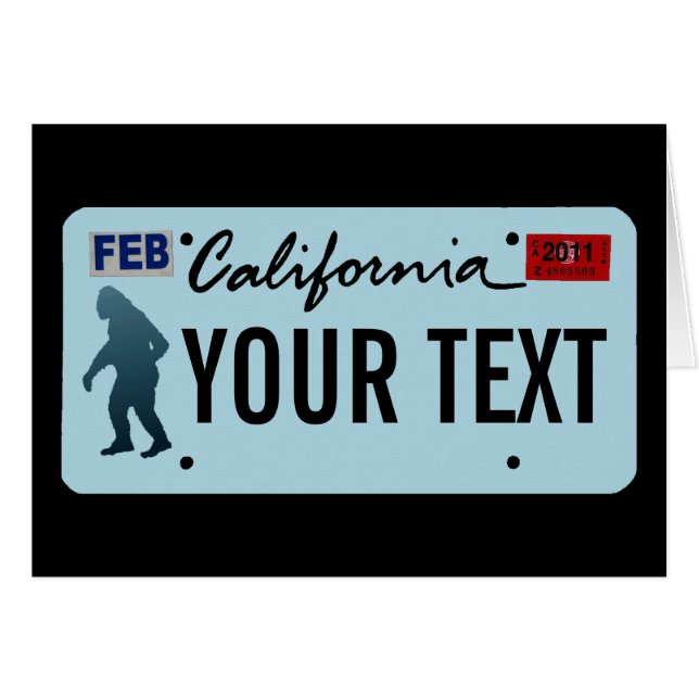 Placa de California Sasquatch (Anverso (Horizontal))